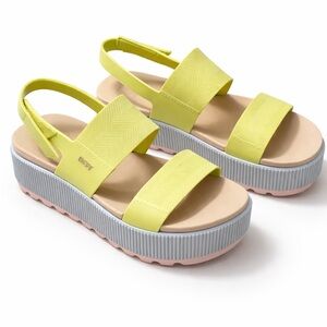 Reef Platform Sandals | Women’s Lime Green Slingback | Chunky Comfort Sandals